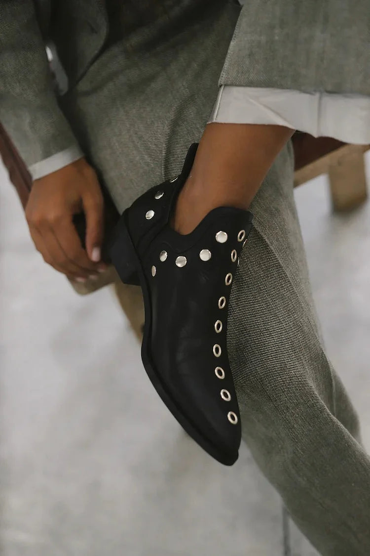 Sophia | Pointed Studded Ankle Boot