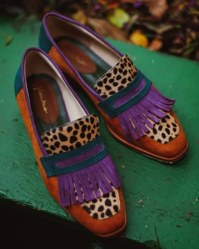 Sofia | Loafer with Fringes and Animal Print
