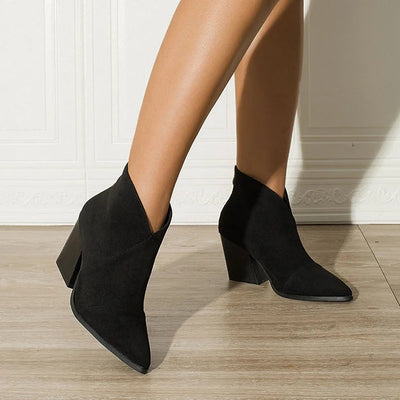 Sophia | Pointed Ankle Boot with Suede Effect