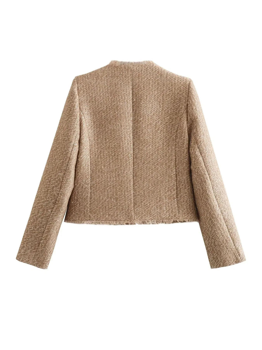 Rosine | Women's Cropped Boxy Blazer with Braided Trim