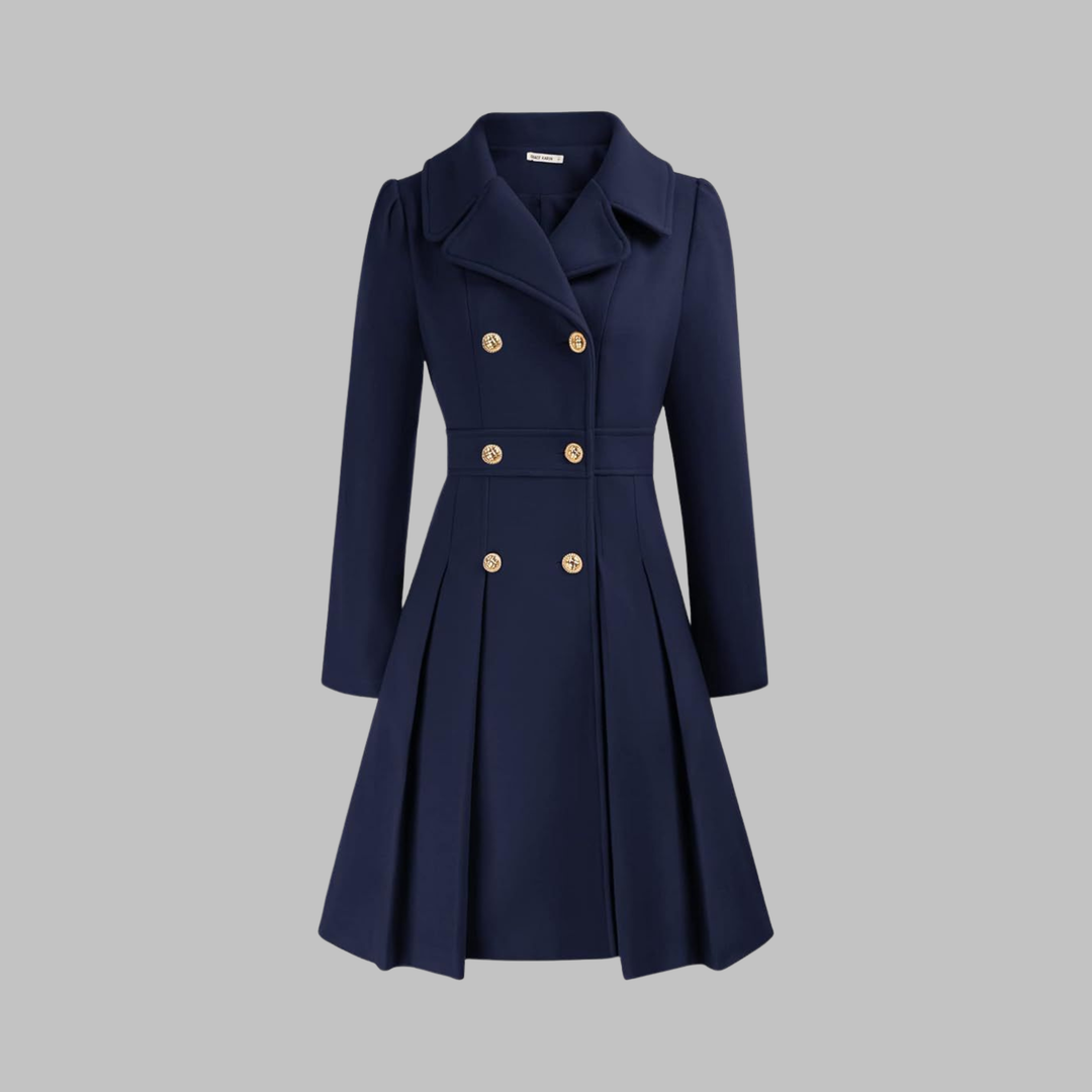 Mathilde | Women's Double-Breasted Fit-and-Flare Coat with Notch Lapel