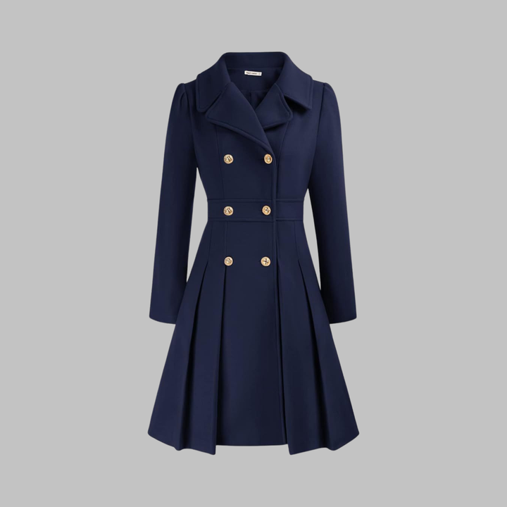 Mathilde | Women's Double-Breasted Fit-and-Flare Coat with Notch Lapel