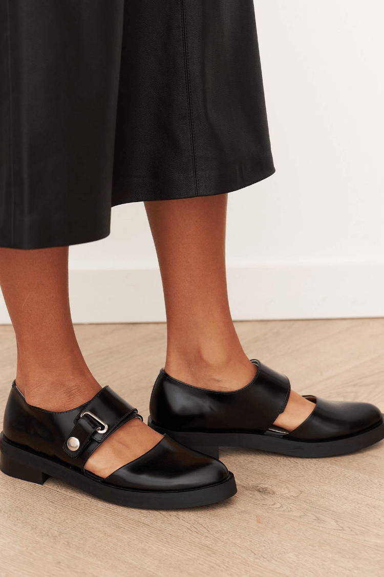 Sophia | Black Buckle Loafers