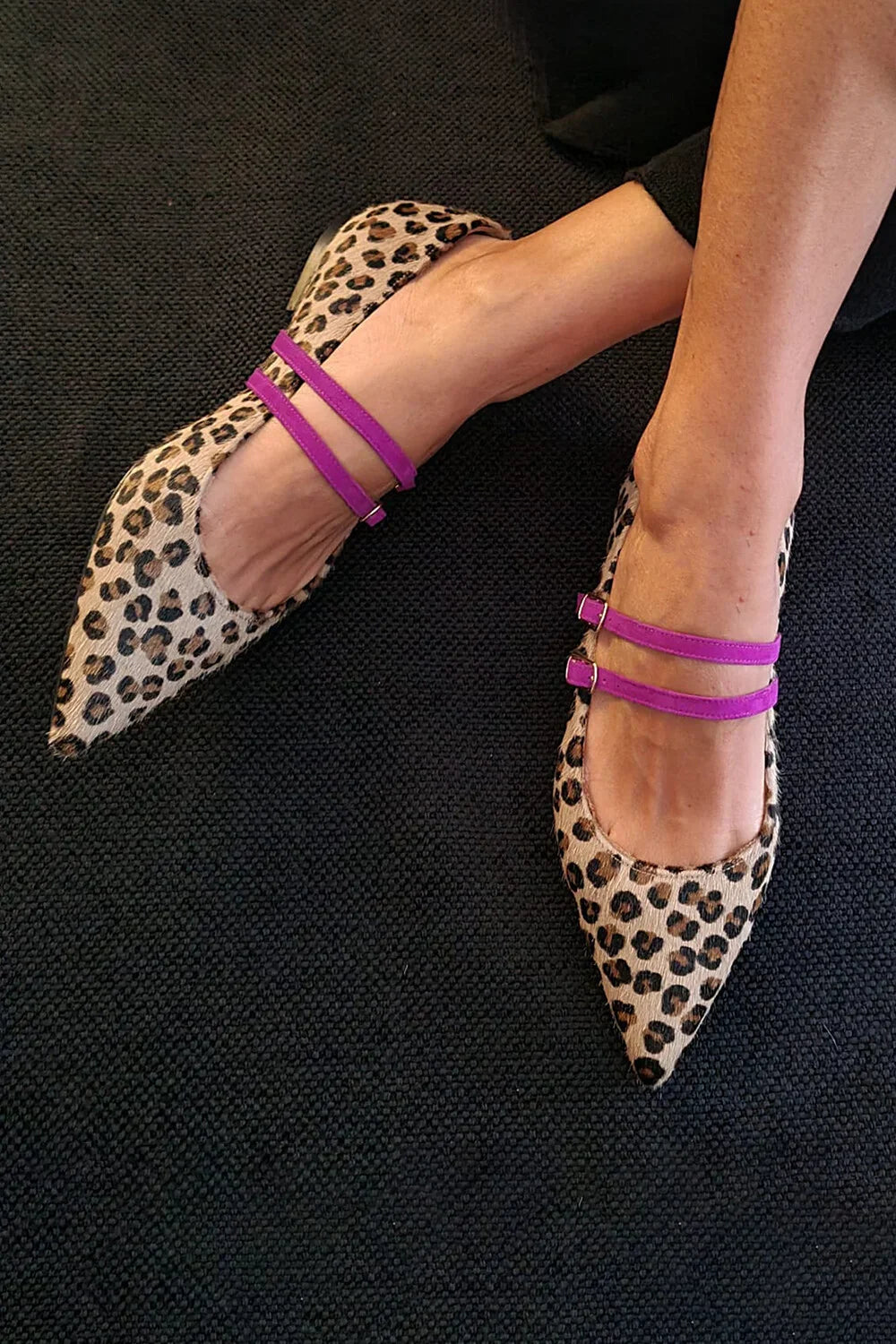 Sofia | Leopard-Print Strap Flats