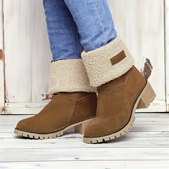 Leocadie | Women's Mid-Calf Boots with Fold-Over Cuff