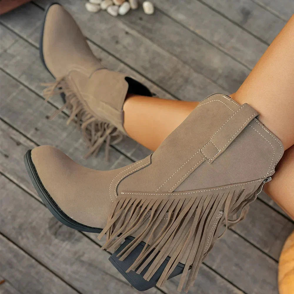 Firmine | Women's Fringed Western Ankle Boots