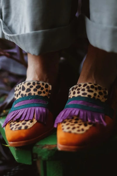 Sofia | Loafer with Fringes and Animal Print