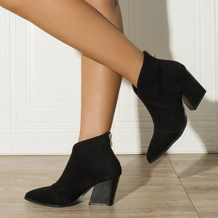 Sophia | Pointed Ankle Boot with Suede Effect