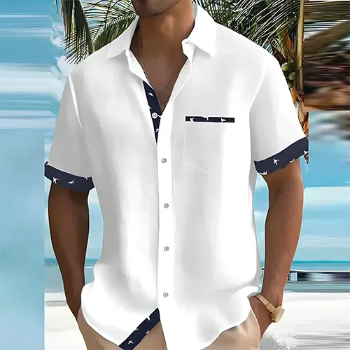 Men's Short Sleeve Summer Shirt with Breathable Fabric