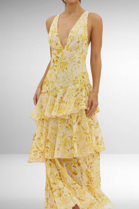 Women's Sleeveless Maxi Dress with Flowing Skirt