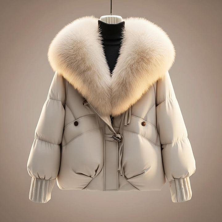 Honorine | Women's Cropped Puffer Jacket with Oversized Statement Collar