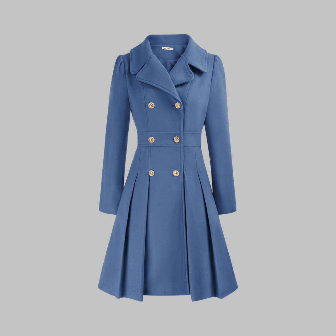 Mathilde | Women's Double-Breasted Fit-and-Flare Coat with Notch Lapel