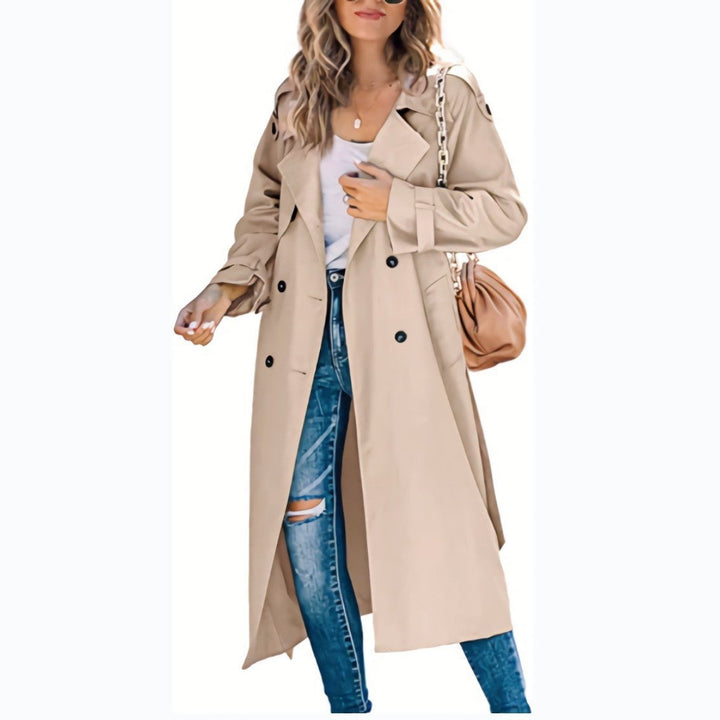Viviane | Women's Longline Belted Trench with Tie Waist