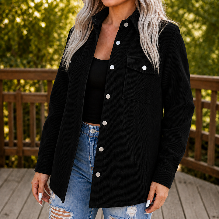Bernadine | Women's Wide-Wale Ribbed Shirt Jacket with Lined Body