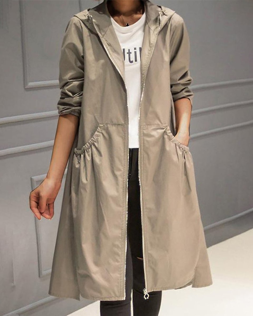 Charlotte | Women's Longline Hooded Anorak with Drawcord Waist