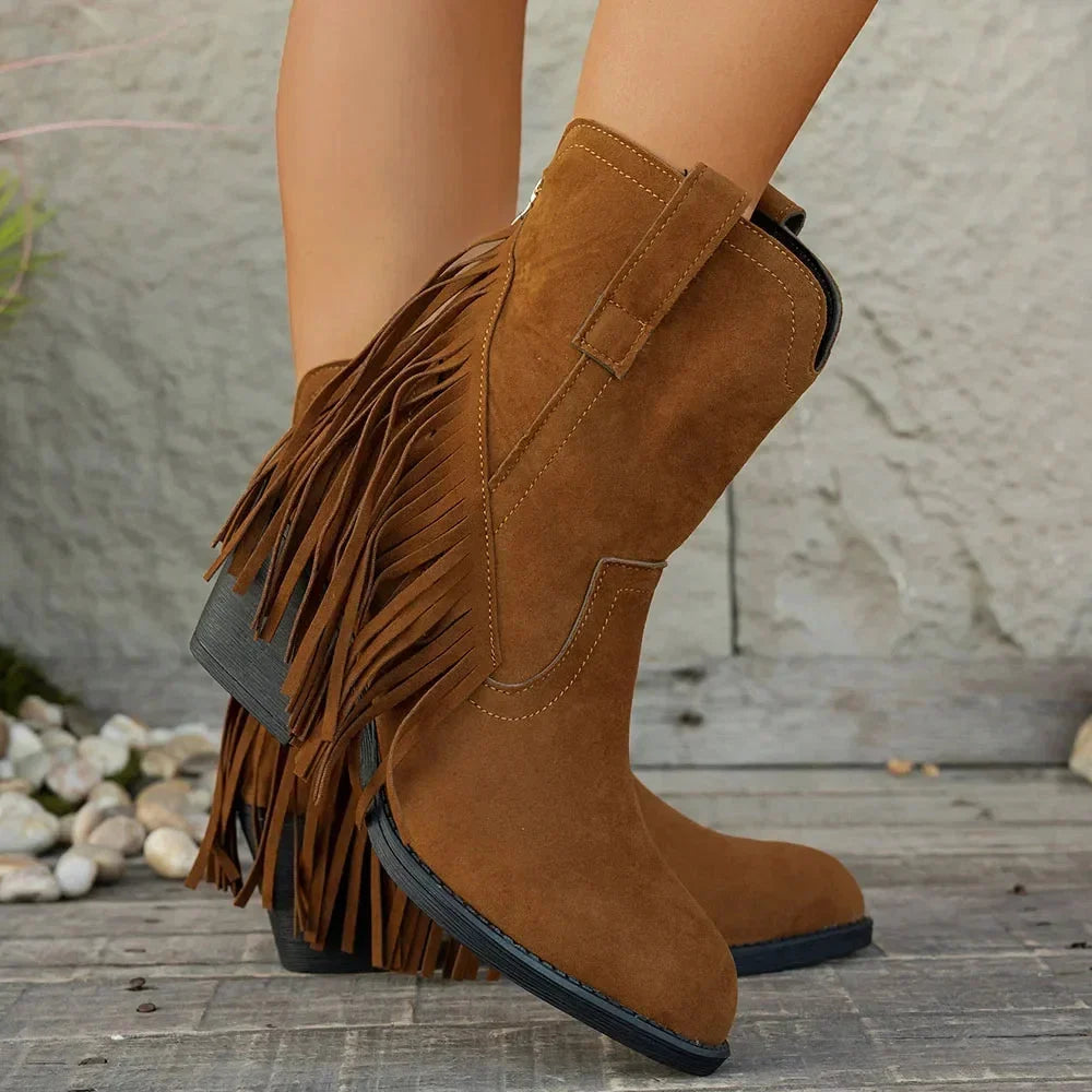 Firmine | Women's Fringed Western Ankle Boots