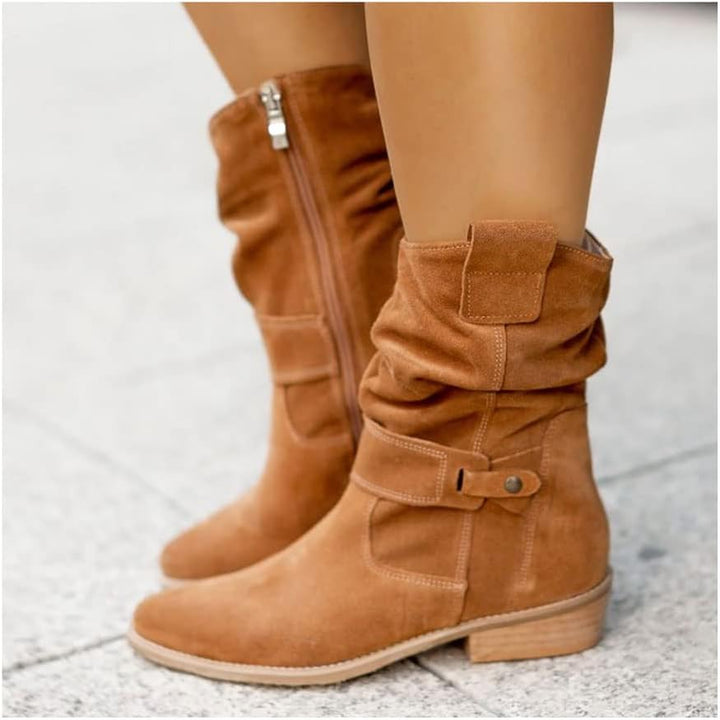 Cassandre | Women's Slouchy Knee Boots with Ankle Buckle