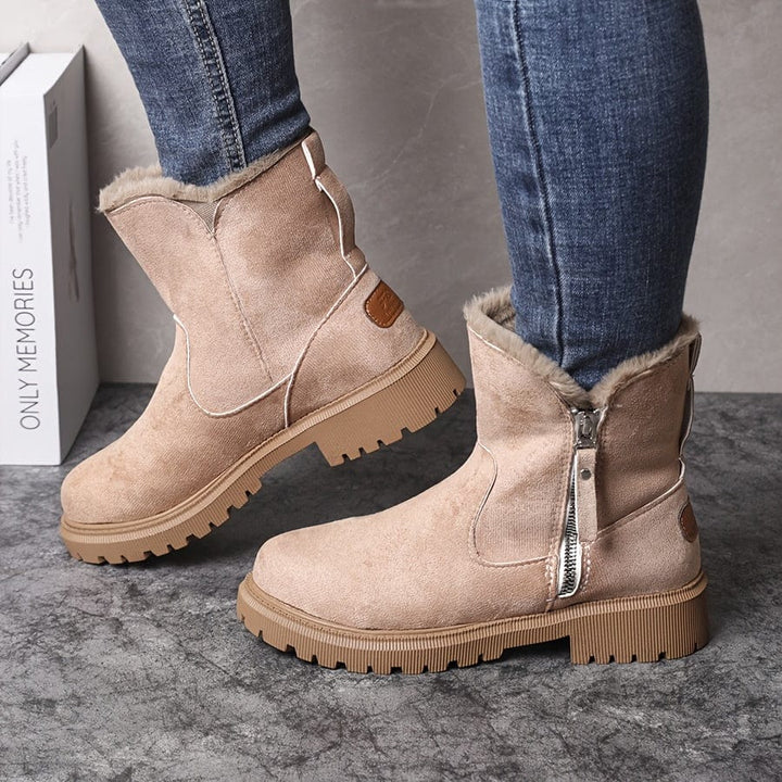 Hedwige | Women's Pile-Lined Ankle Boots with Buckle Strap
