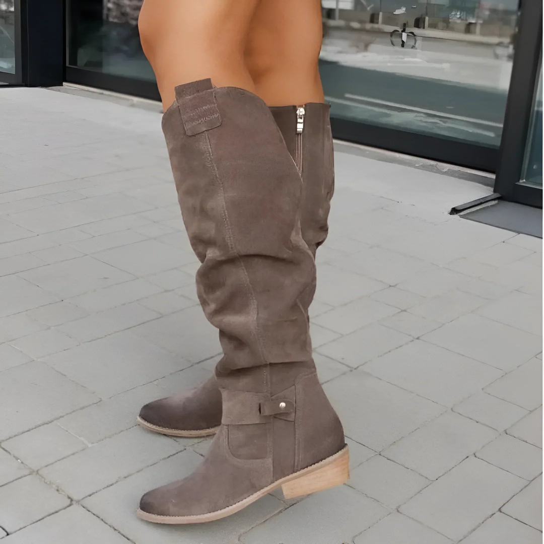 Cassandre | Women's Slouchy Knee Boots with Ankle Buckle