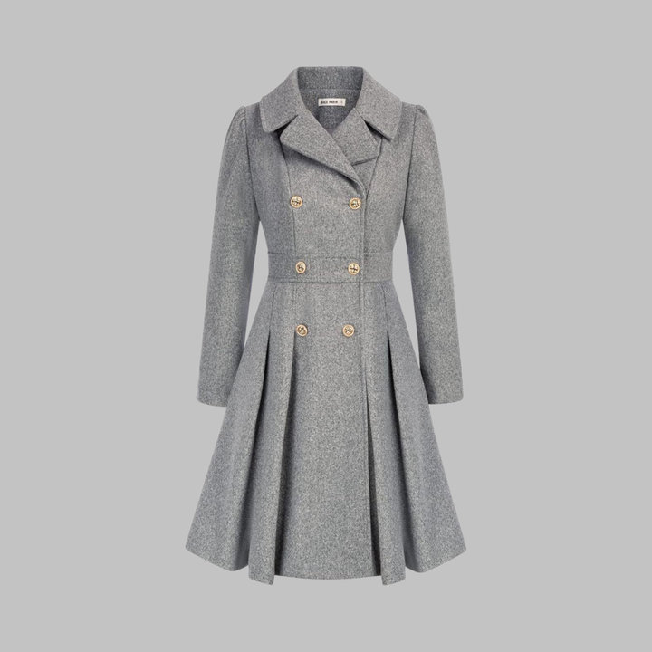 Mathilde | Women's Double-Breasted Fit-and-Flare Coat with Notch Lapel