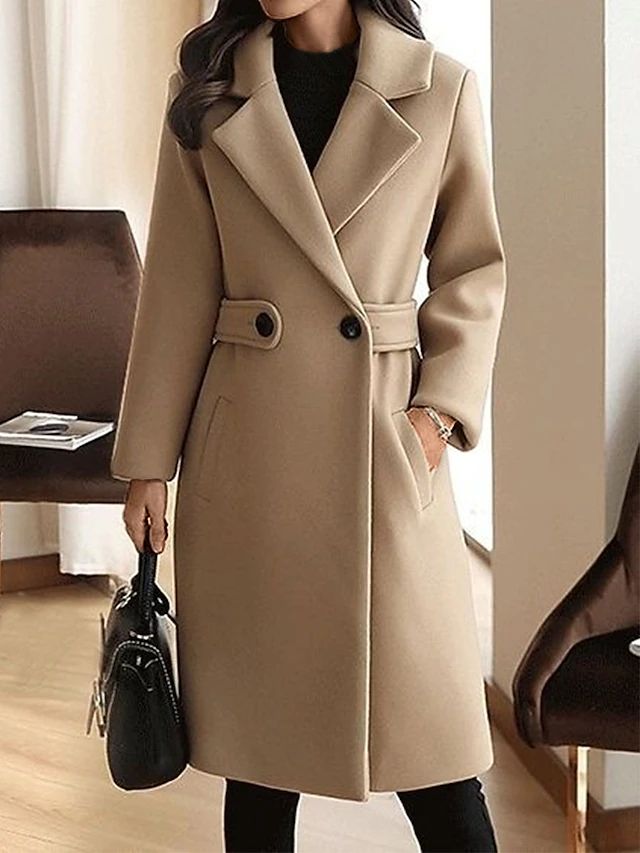 Severine | Women's Longline Wrap Coat with Oversized Buttons