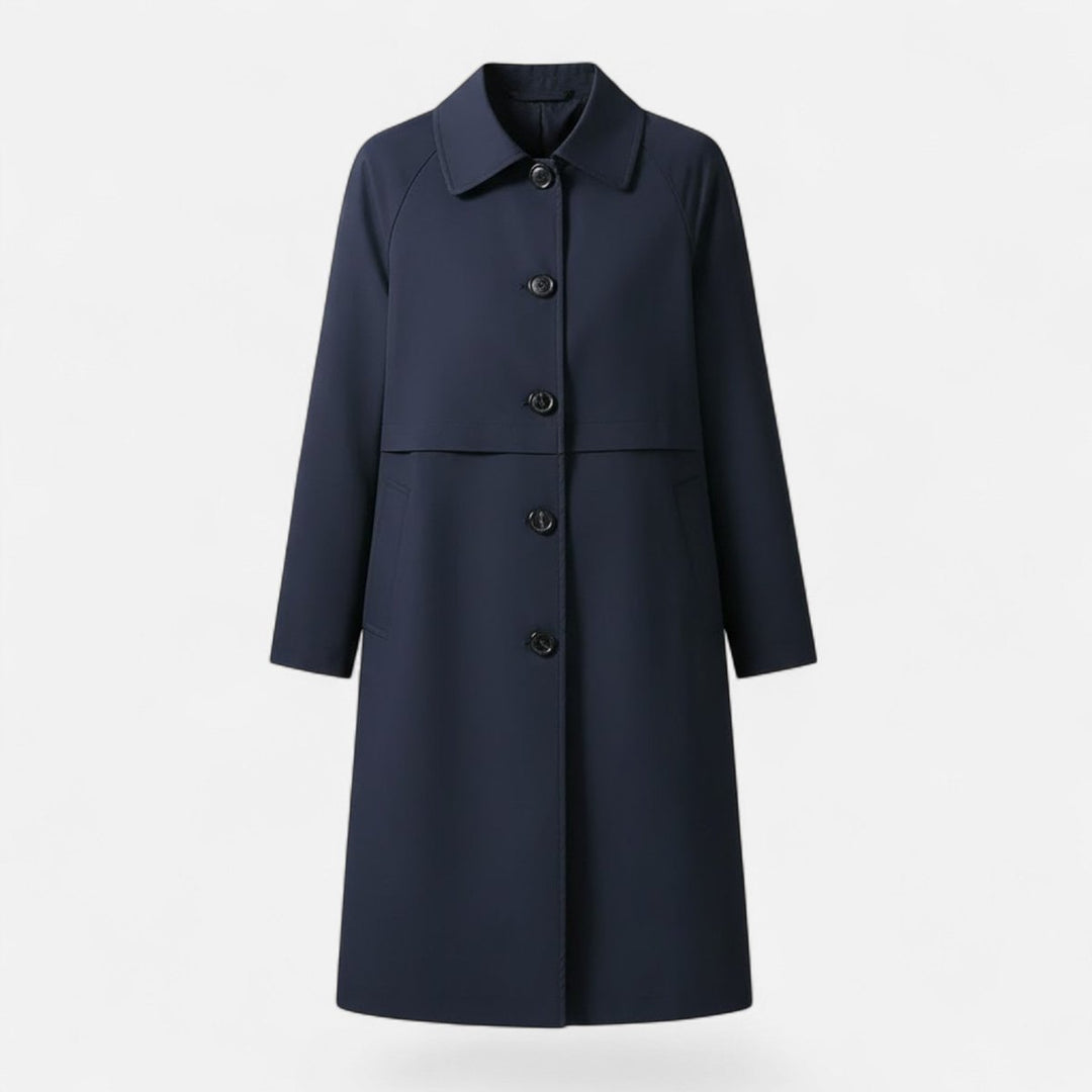 Octavie | Women's Midi Double-Breasted Coat with Stand Collar