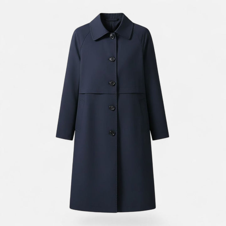 Octavie | Women's Midi Double-Breasted Coat with Stand Collar
