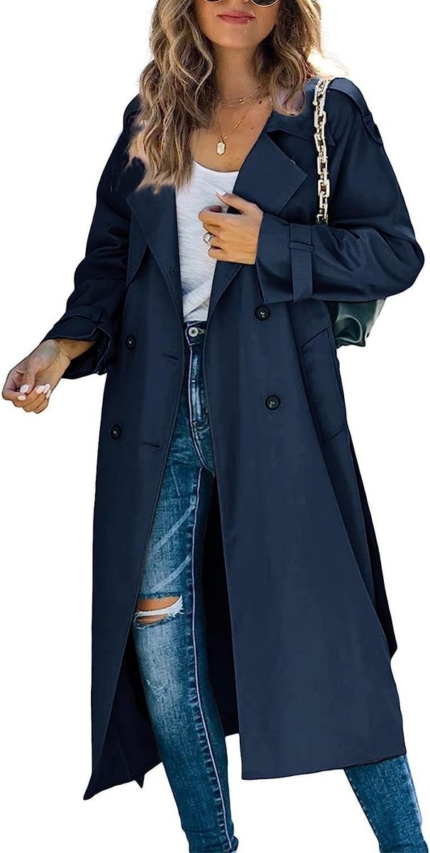 Viviane | Women's Longline Belted Trench with Tie Waist
