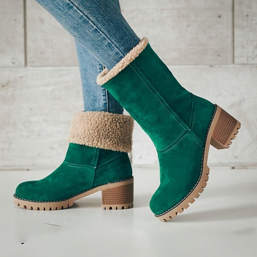 Leocadie | Women's Mid-Calf Boots with Fold-Over Cuff