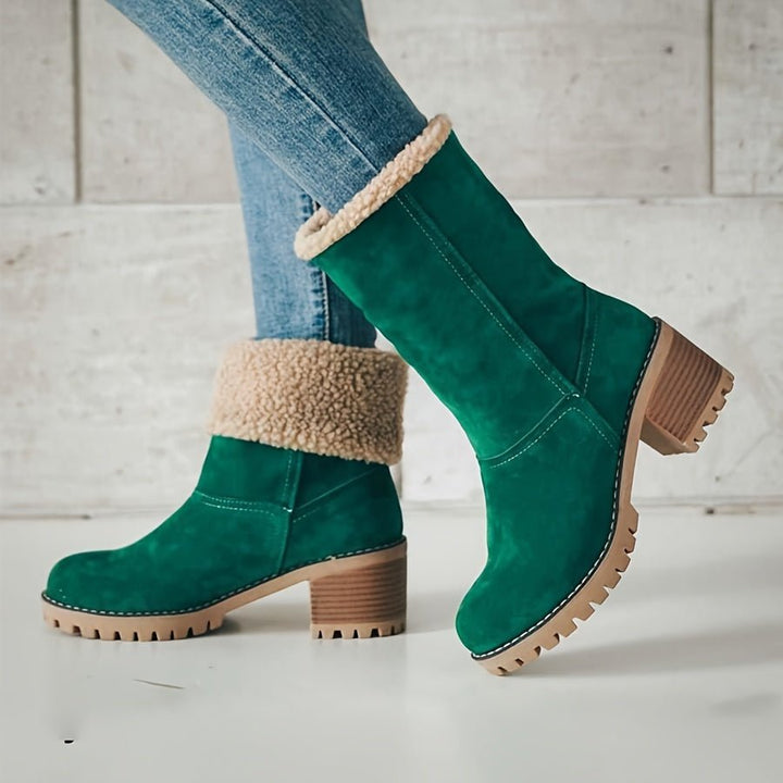 Leocadie | Women's Mid-Calf Boots with Fold-Over Cuff