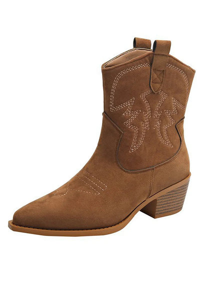 Sophia | Pointed Western Ankle Boot
