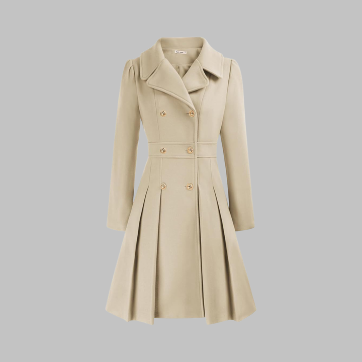 Mathilde | Women's Double-Breasted Fit-and-Flare Coat with Notch Lapel