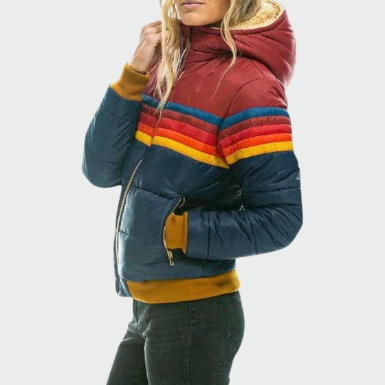 Doriane | Women's Colourblock Striped Puffer Jacket