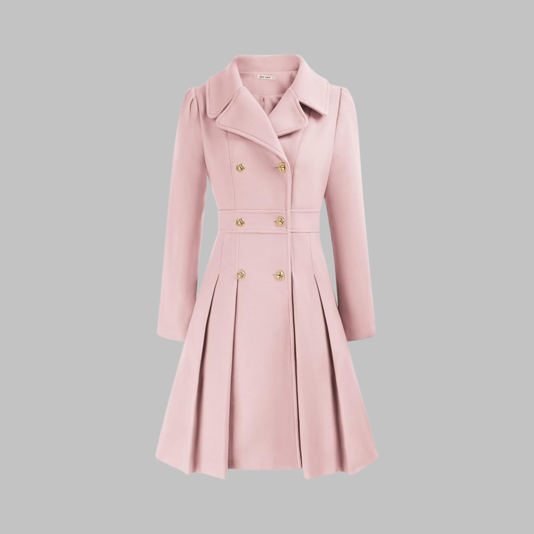 Mathilde | Women's Double-Breasted Fit-and-Flare Coat with Notch Lapel