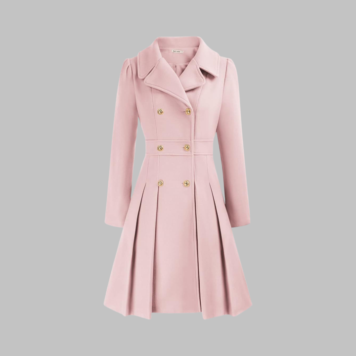Mathilde | Women's Double-Breasted Fit-and-Flare Coat with Notch Lapel