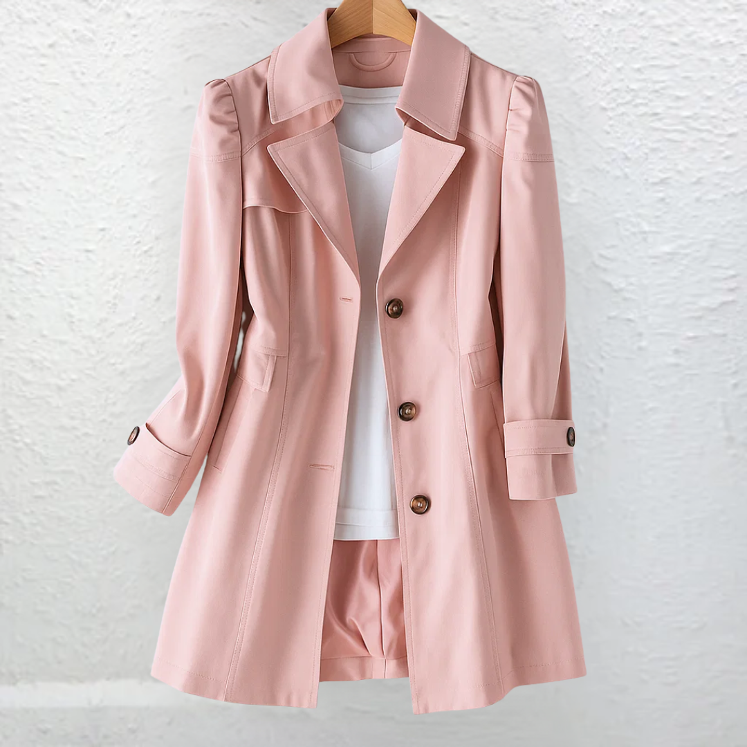 Georgette | Women's Fitted Double-Breasted Coat with Flap Pockets