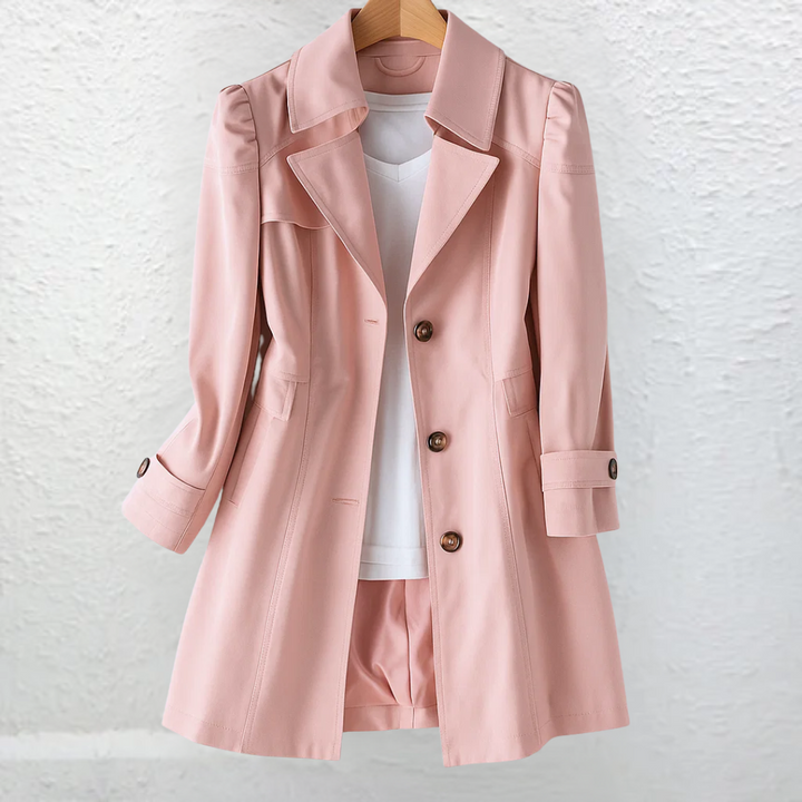 Georgette | Women's Fitted Double-Breasted Coat with Flap Pockets