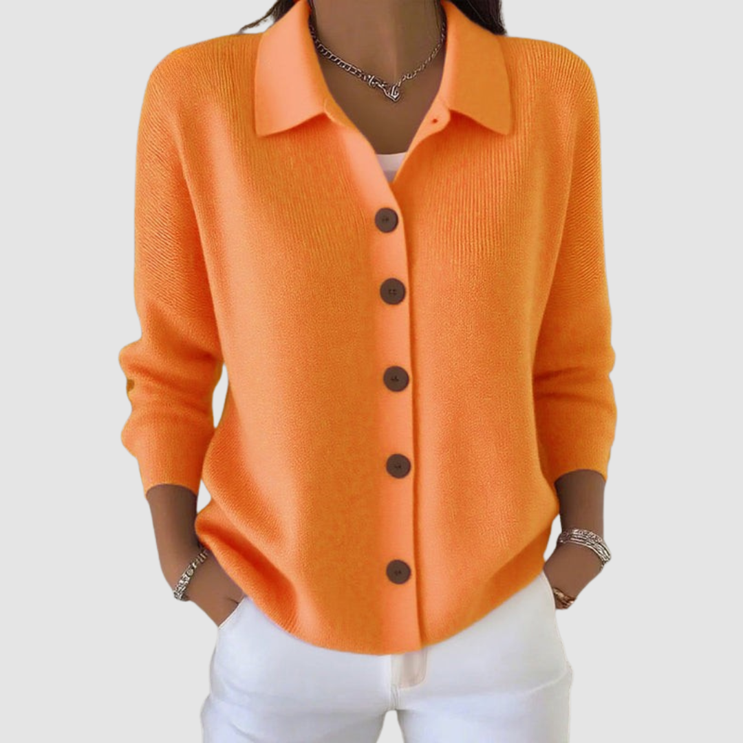 Emeline | Women's Ribbed Button-Front Knit Shirt