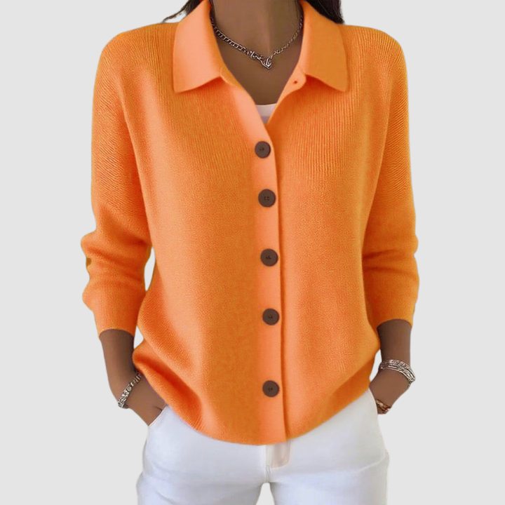 Emeline | Women's Ribbed Button-Front Knit Shirt