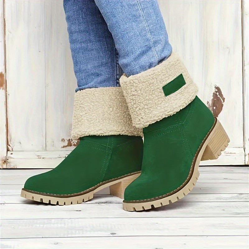 Leocadie | Women's Mid-Calf Boots with Fold-Over Cuff
