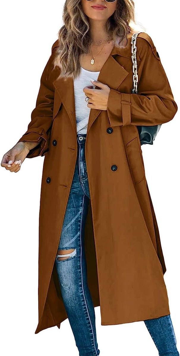 Viviane | Women's Longline Belted Trench with Tie Waist