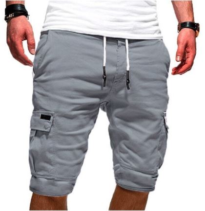 Men's Cargo Shorts with Pockets and Drawstring Waist