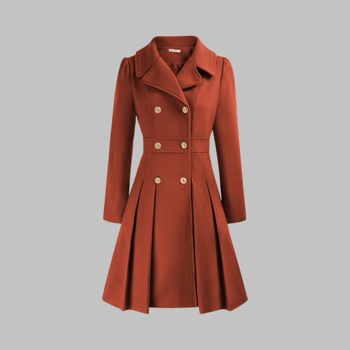 Mathilde | Women's Double-Breasted Fit-and-Flare Coat with Notch Lapel
