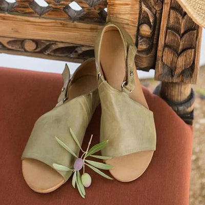 Sophia | Minimal Olive Sandals