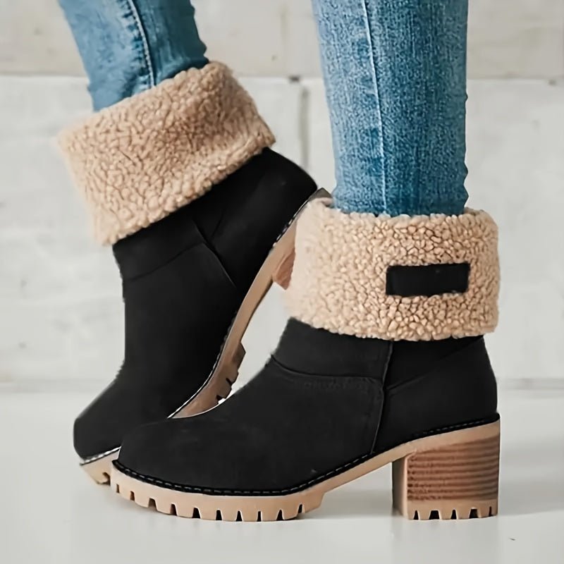 Leocadie | Women's Mid-Calf Boots with Fold-Over Cuff