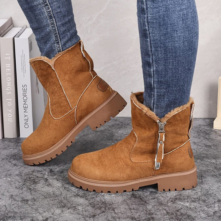 Hedwige | Women's Pile-Lined Ankle Boots with Buckle Strap