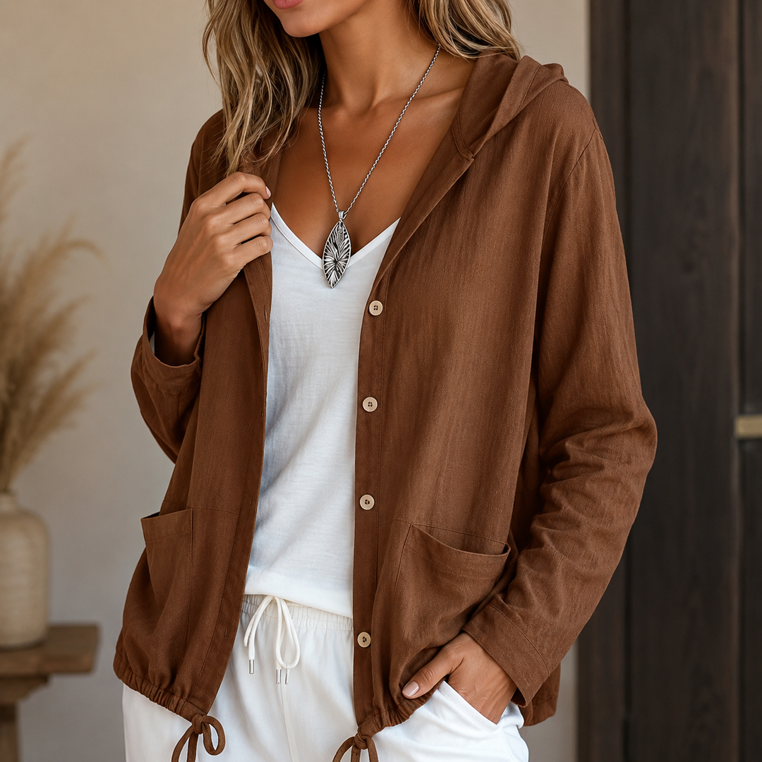 Ursule | Women's Relaxed Hooded Jacket with Drawstring Hem