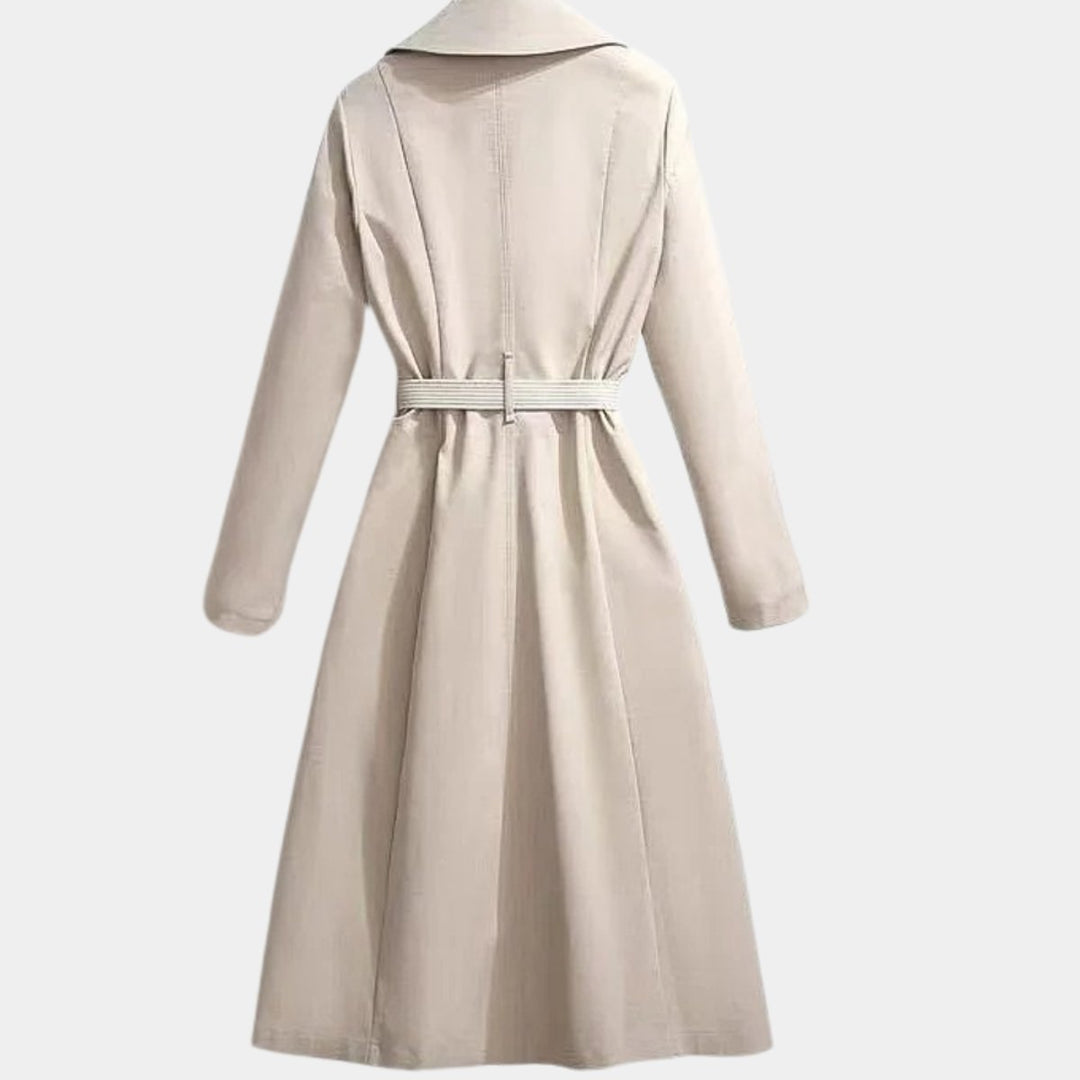Jeanne | Women's Belted Trench Coat with Scarf Detail
