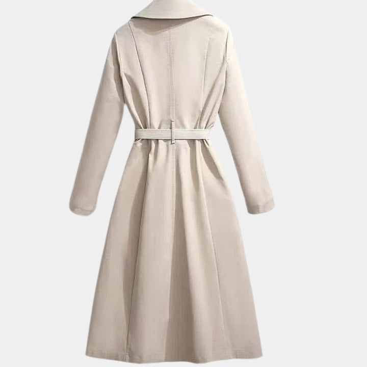 Jeanne | Women's Belted Trench Coat with Scarf Detail