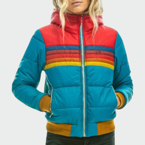 Doriane | Women's Colourblock Striped Puffer Jacket
